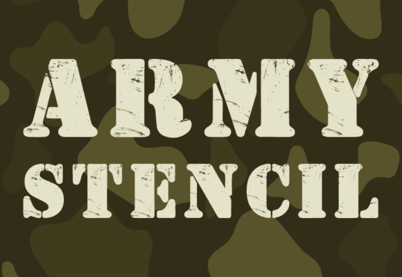 Army Stencil: Bold Military Inspired Typography