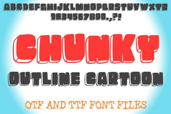 Chunky Outline Cartoon: A Playful 3D Typeface for Vibrant Designs
