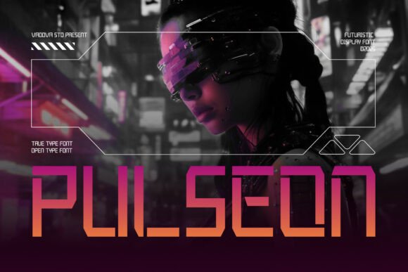 Pulseon: A Futuristic Display Font for Bold Designs